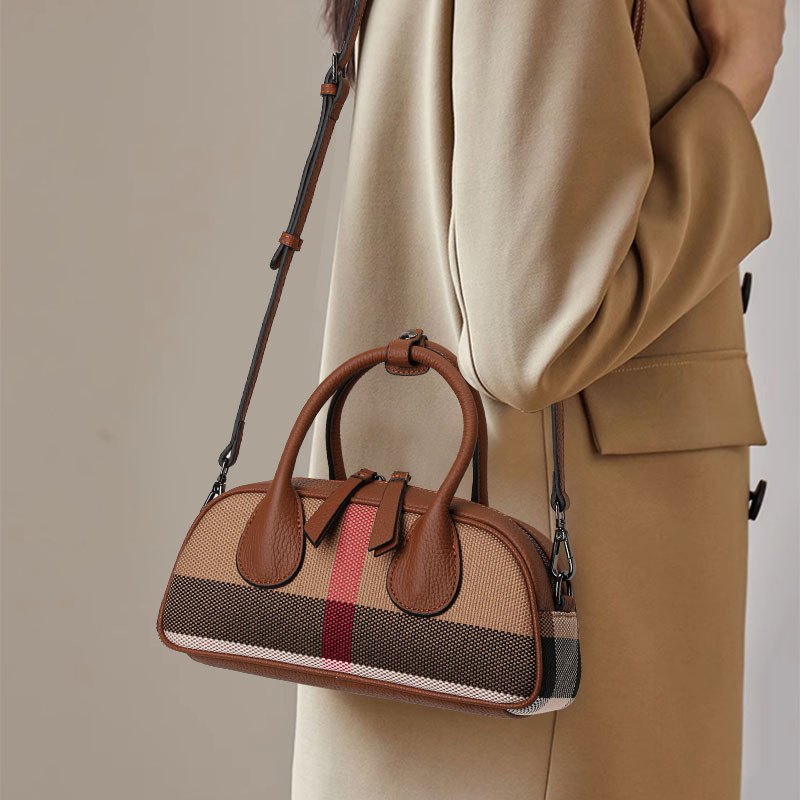 Leatherwork Patterns Free - Women's Canvas & Leather Bowling Bag,