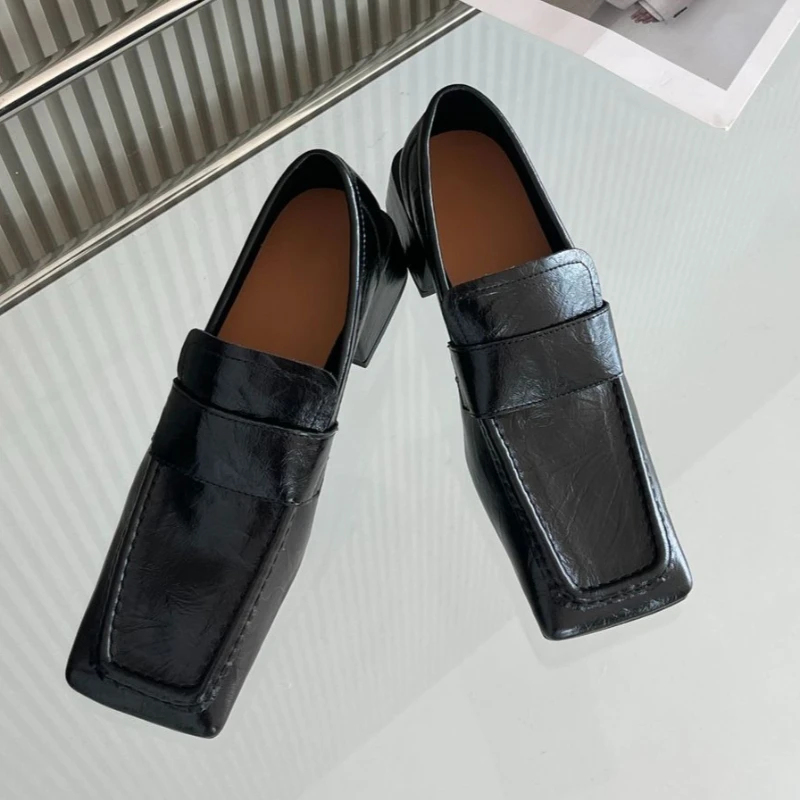 Women Square Toe Chunky Heel D - Leatherwork Designs review and price