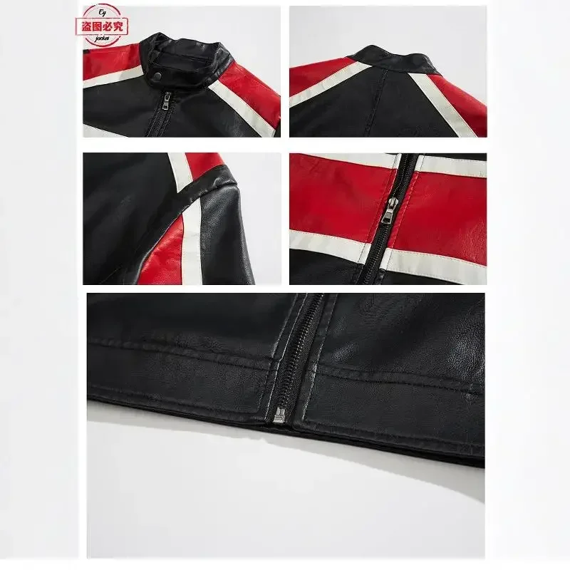 Ready To Race Logo Printed Off - Leather Work Jacket With Hood review and price