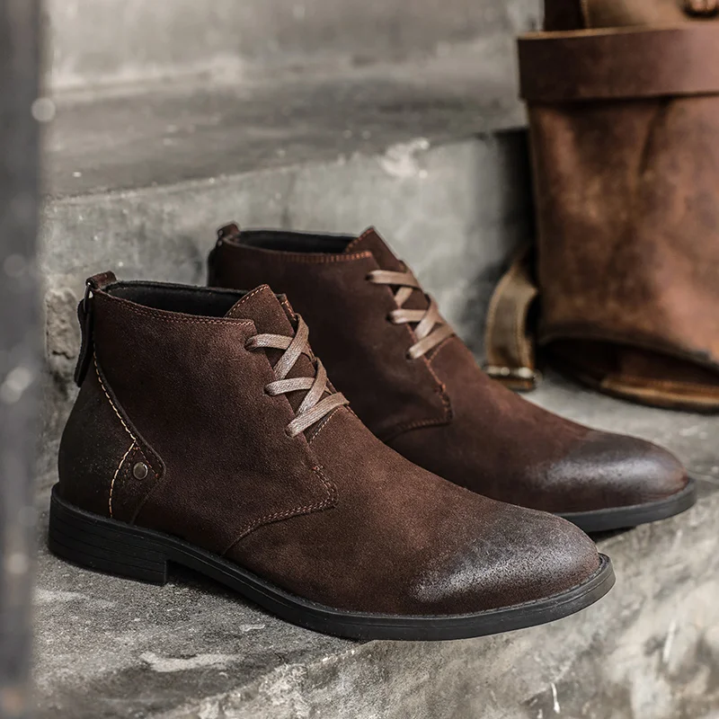 New Cow Suede Ankle Boots Hand - Leatherwork Designs review and price