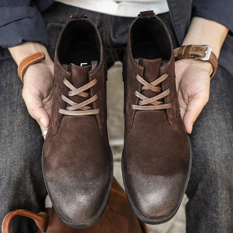 New Cow Suede Ankle Boots Hand - Leatherwork Designs review and price