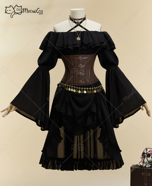 MOBBUNNY Women's Halloween Bla - Leather Work Dress review and price