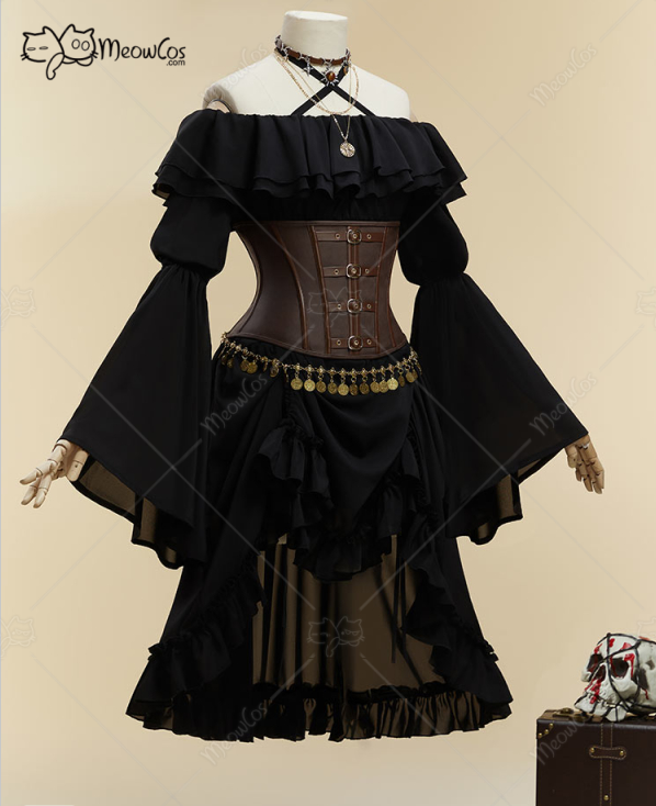 MOBBUNNY Women's Halloween Bla - Leather Work Dress review and price