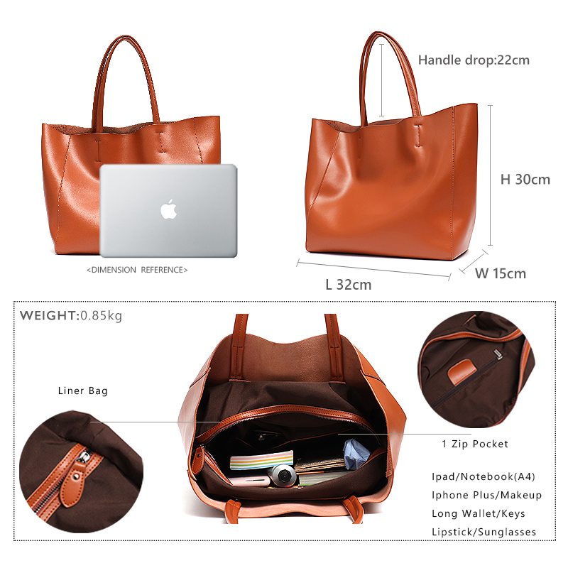 Minimalist Big Tote Bag Women  - Leather Work Bag Women review and price