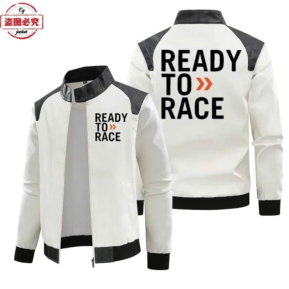 Ready to Race logo printed off - Leather Work Jacket With Hood review and price