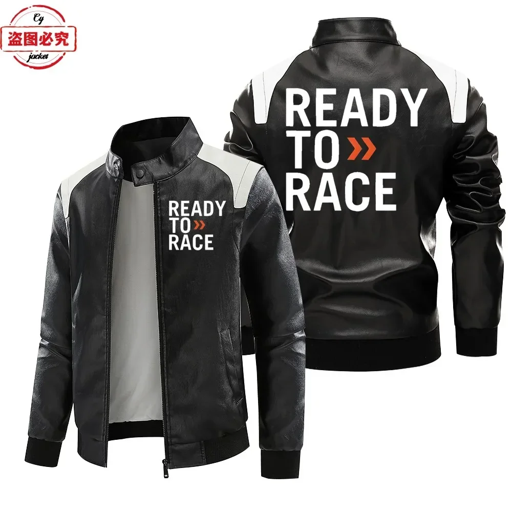 Ready to Race logo printed off - Leather Work Jacket With Hood review and price