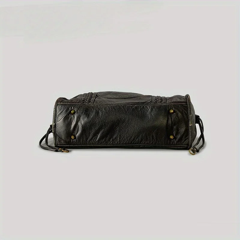​​Braided Trim Black Leather T - Leather Work Bag Women review and price