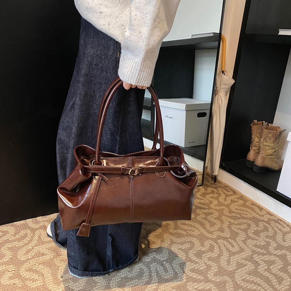 Winter Oil PU Leather Hobo Han - Leather Work Bag Women review and price