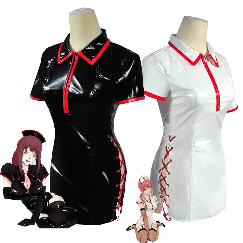 Anime Chainsaw Man Cosplay Cos - Leather Work Dress review and price