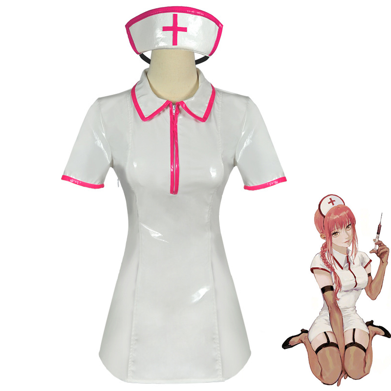 Anime Chainsaw Man Cosplay Cos - Leather Work Dress review and price