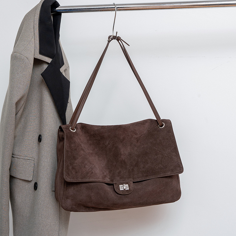Genuine Suede Leather Underarm - Leather Work Bag Women review and price