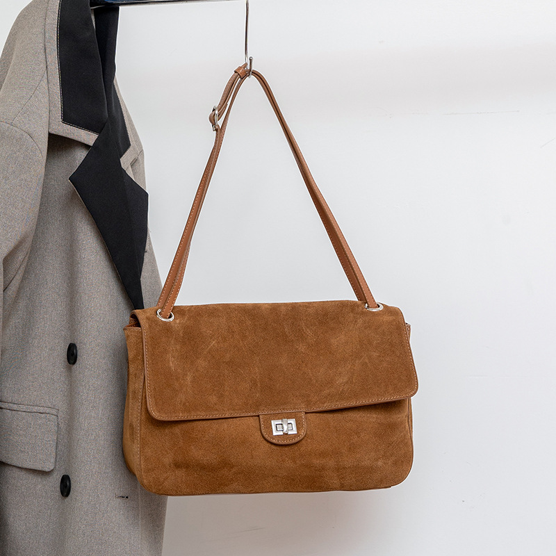Genuine Suede Leather Underarm - Leather Work Bag Women review and price